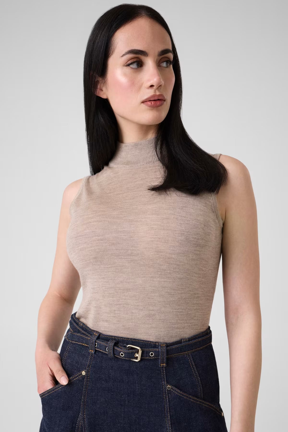 Maglia collo alto Fango GUESS W6BR33Z1426 H154 Donna 