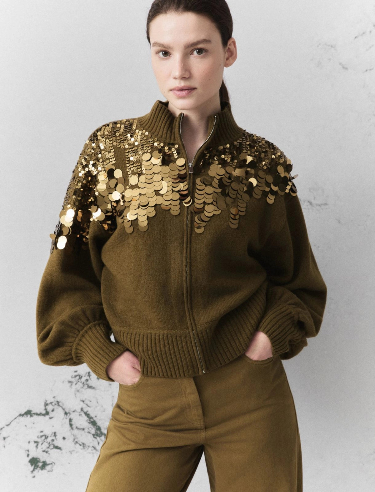 Cardigan Verde oliva MARELLA MONOCHROME MLLCERI 004 Donna 