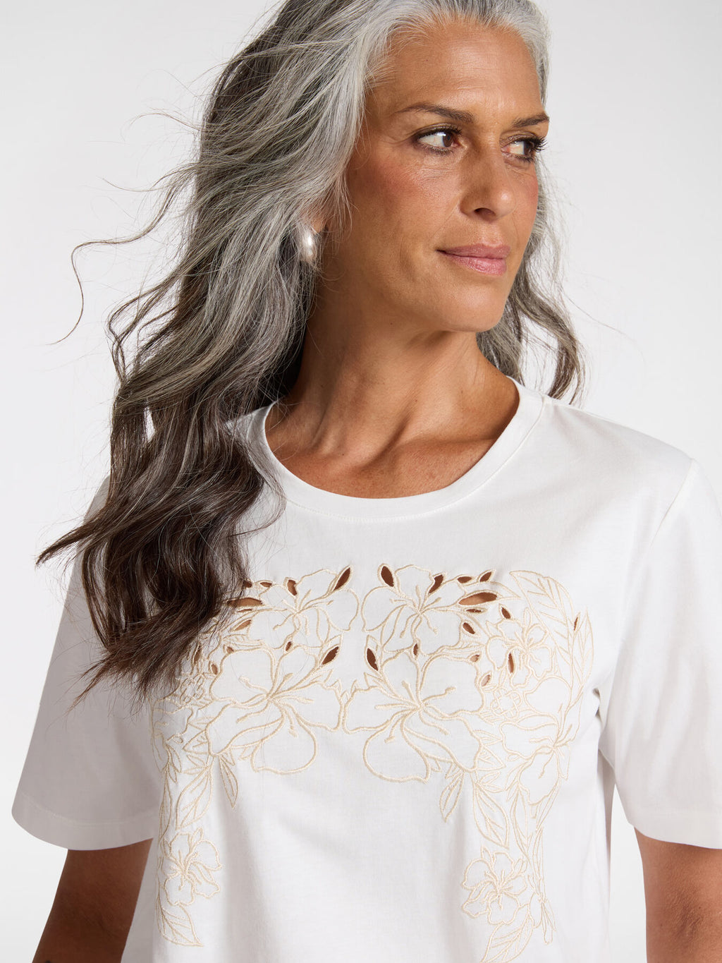 T-shirt Bianco ELENA MIRO G344Z 011 Donna 