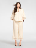 Pantalone Avorio ELENA MIRO P008P 002 Donna 