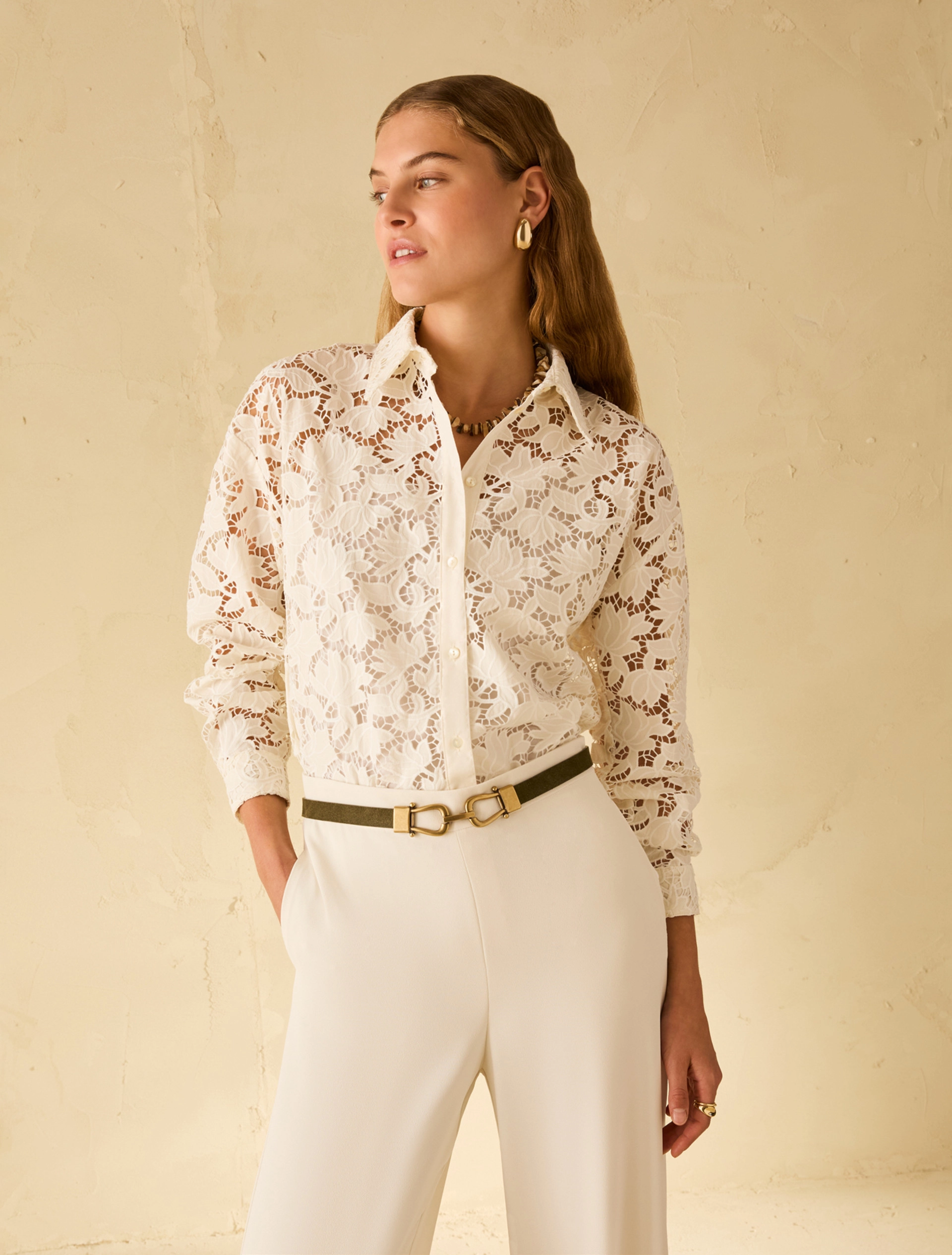 Camicia Donna Bianco  Macramè PENNY BLACK - Modalternativa
