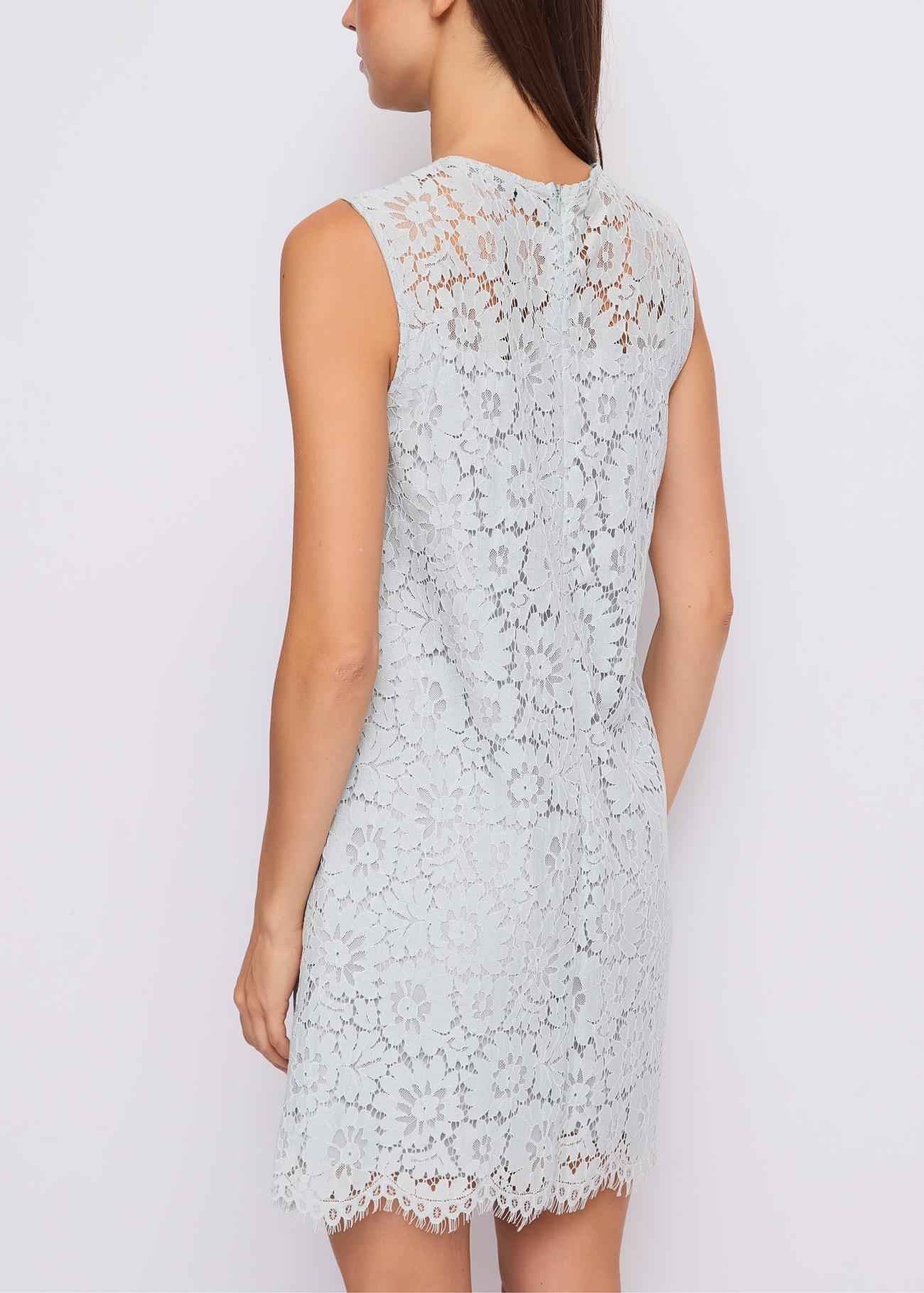 Abito Donna Celeste polvere Pizzo Macramè GAUDì - Modalternativa