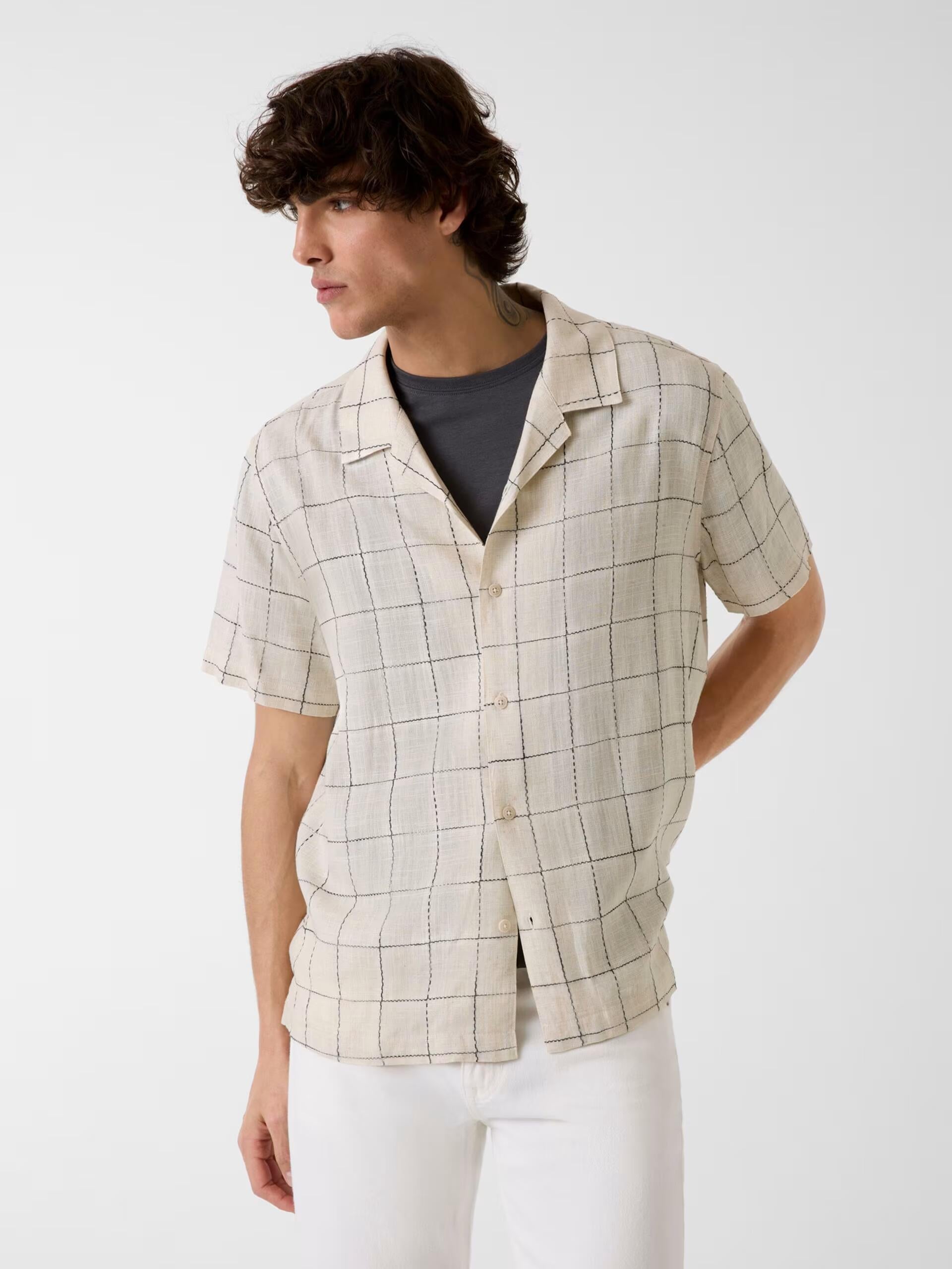 Camicia Beige/nero GUESS M6GH46/W1754 F1PV Uomo 