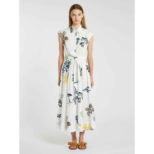 Abito Donna Bianco/fantasia Cotone Fiori MARELLA - Modalternativa