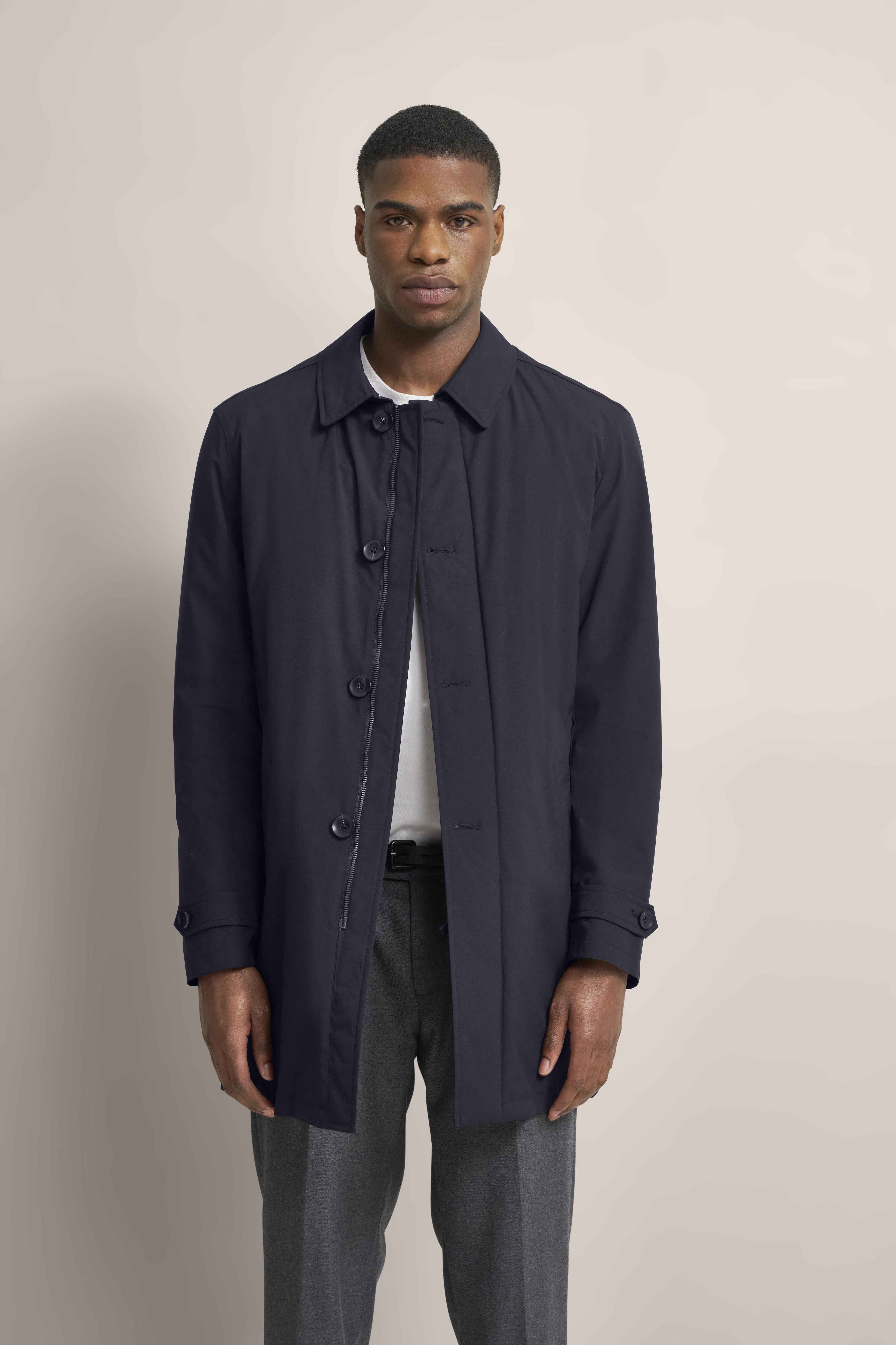Trench Uomo Blu Tecnico Liscio BUGATTI - Modalternativa