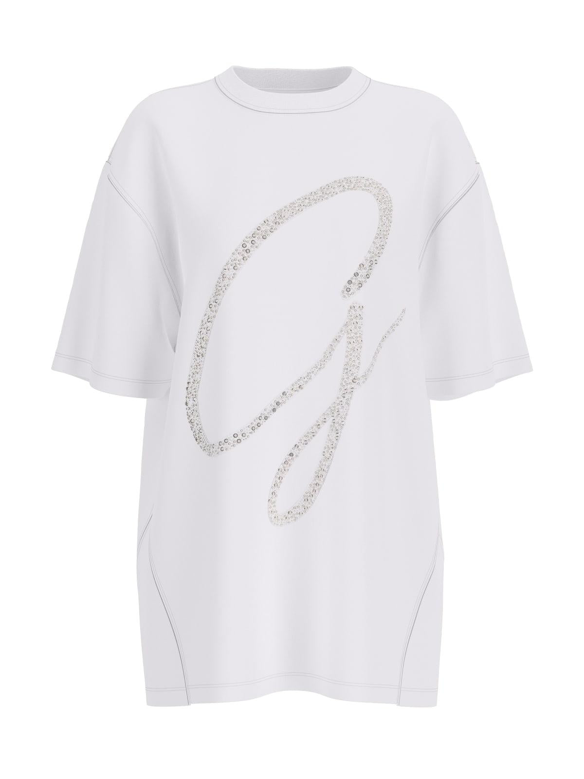 T-shirt Donna Bianco Cotone Logo GUESS - Modalternativa