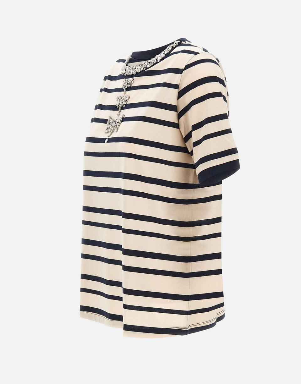 T-shirt Donna Fantasia Jersey Righe ELENA MIRO - Modalternativa