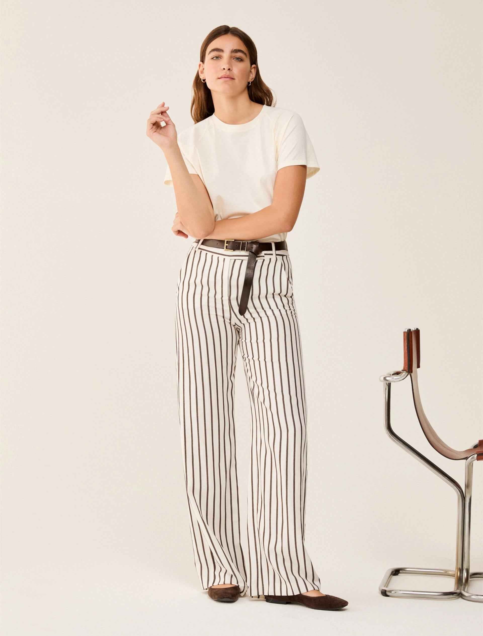 Pantalone Donna Beige/marrone Poliestre Gessato PENNY BLACK - Modalternativa