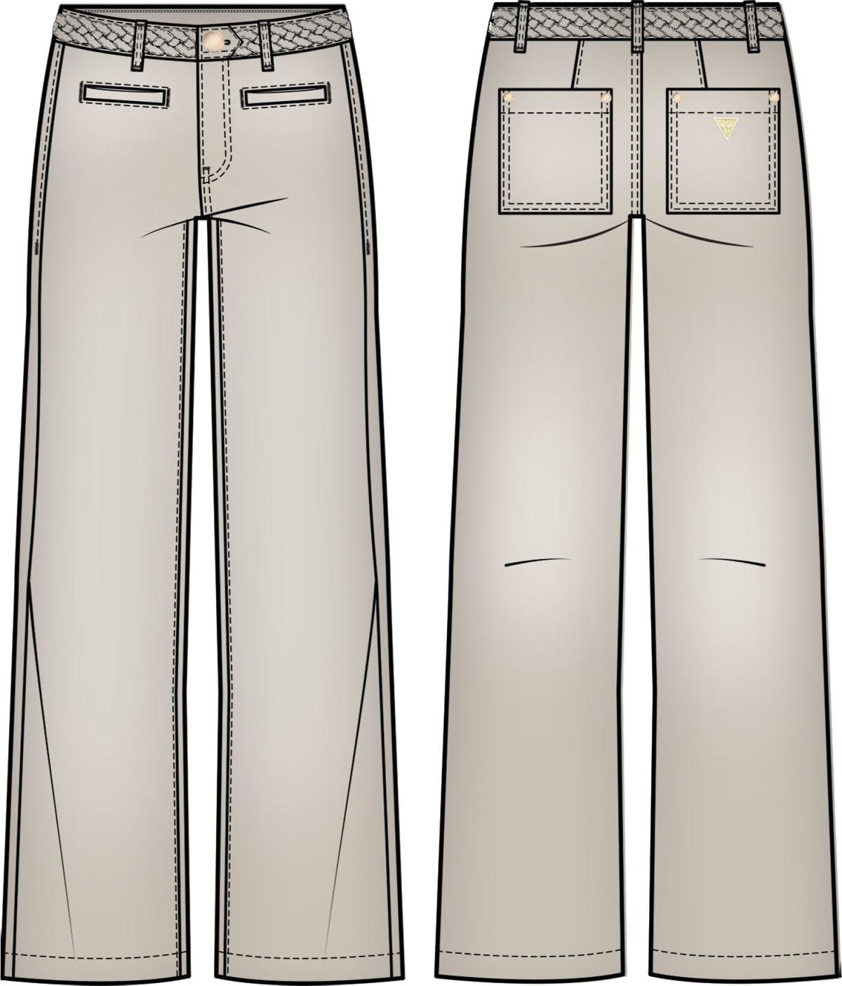 Pantalone Donna Bianco  Wide leg GUESS - Modalternativa