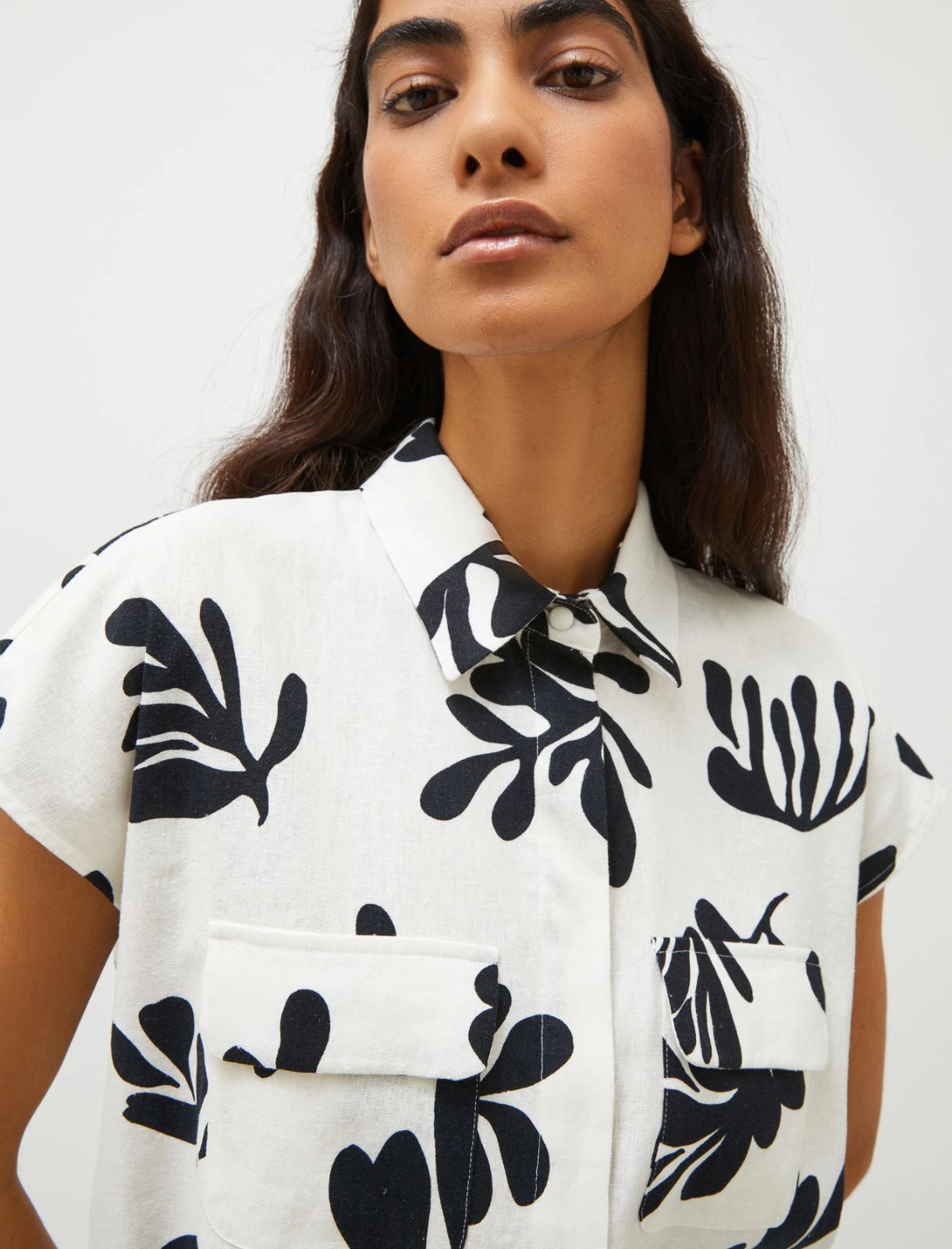 Camicia Donna Bianco/nero  Stampa fiori MARELLA - Modalternativa