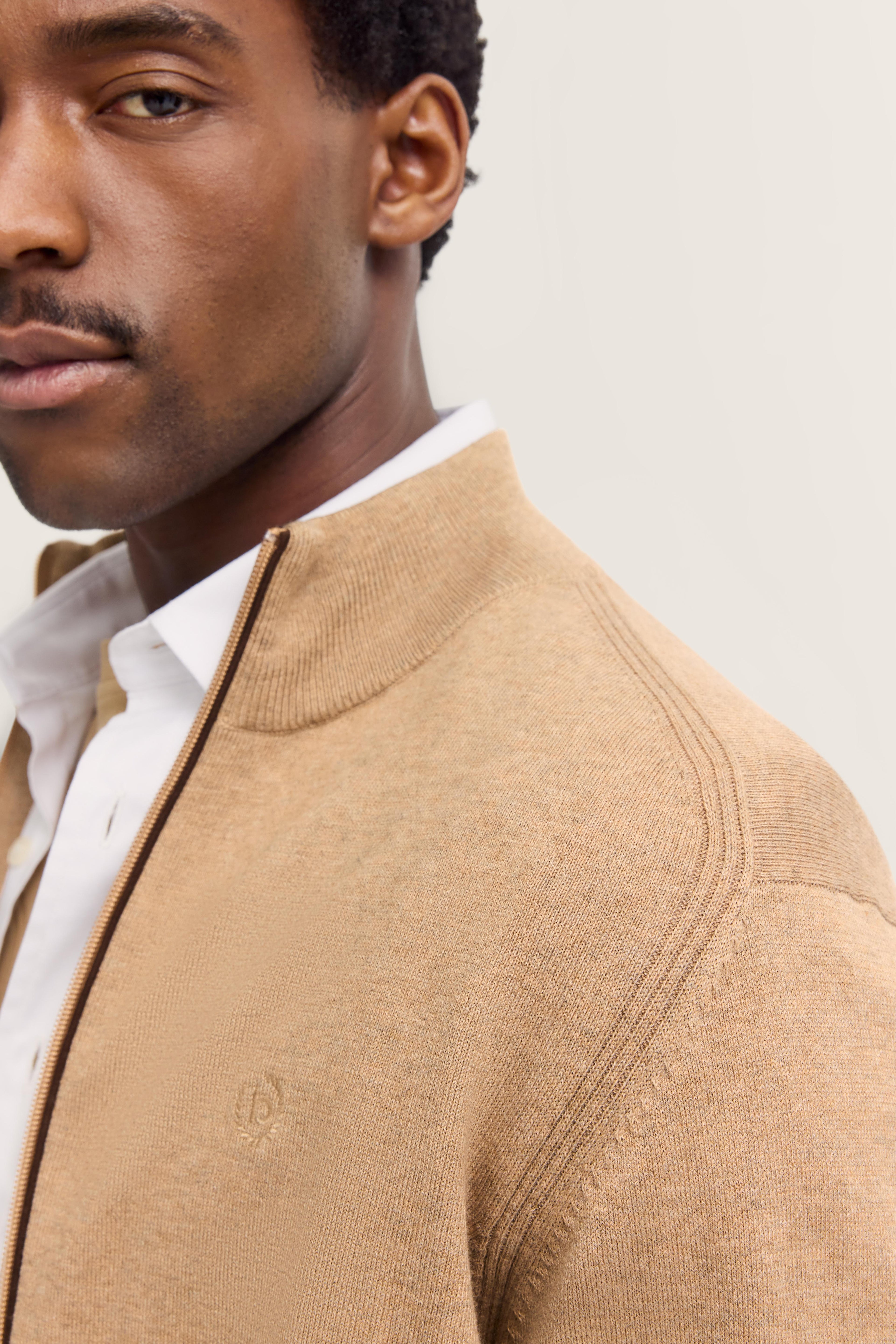 Cardigan con zip Beige BUGATTI 85520D7600 40 Uomo 