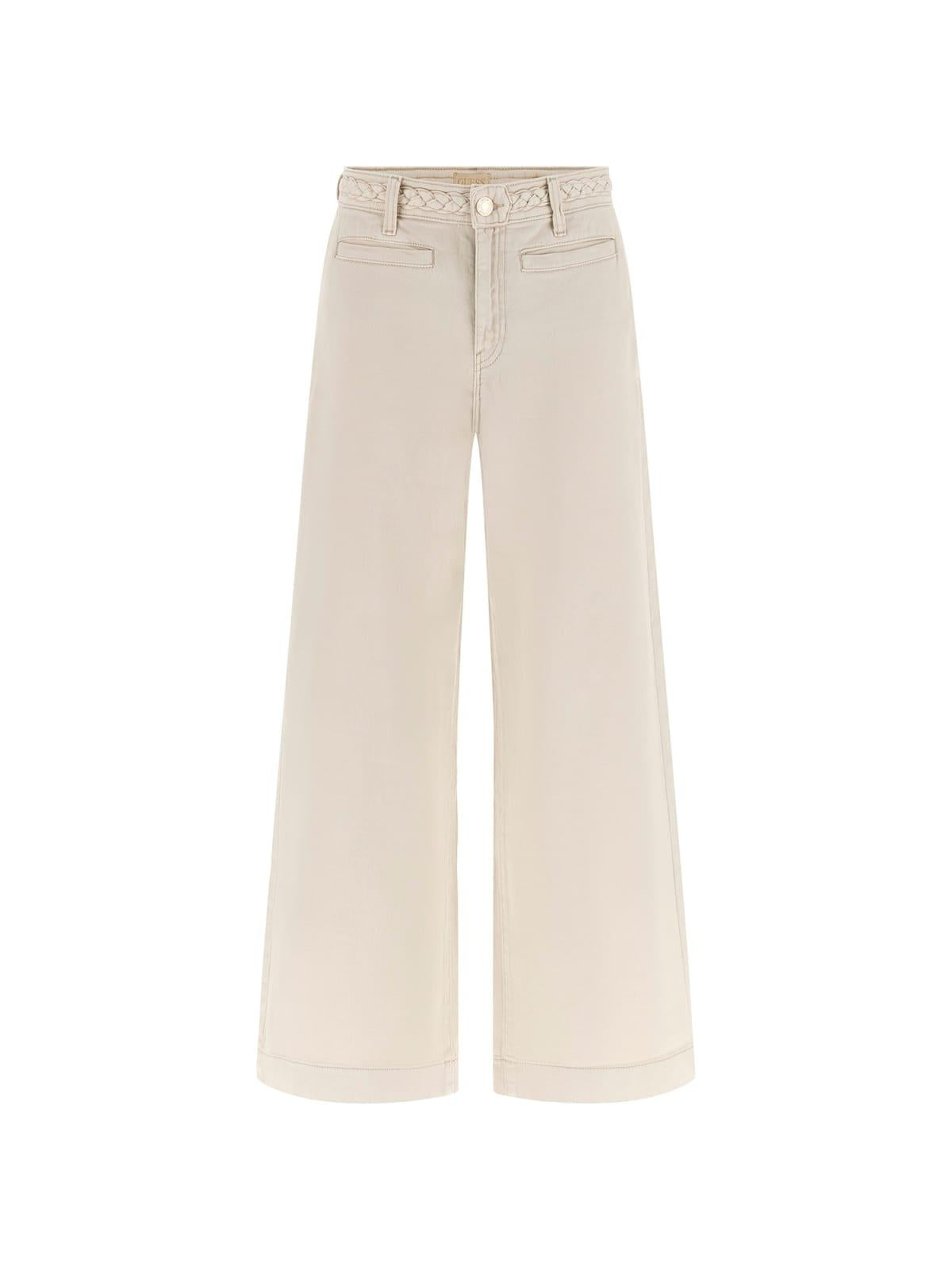 Pantalone Donna Bianco  Wide leg GUESS - Modalternativa