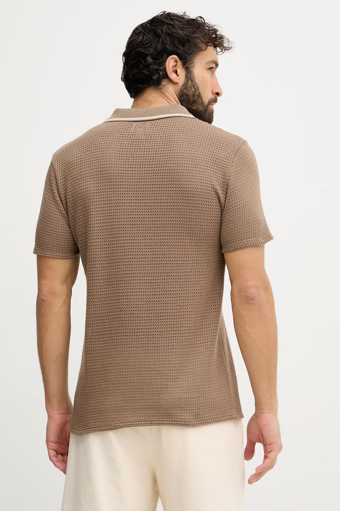 Polo Uomo Marrone Cotone Filo ricamo GUESS - Modalternativa