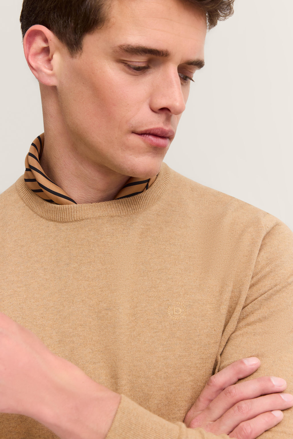 Maglia giro collo Beige BUGATTI 85520D7400 40 Uomo 