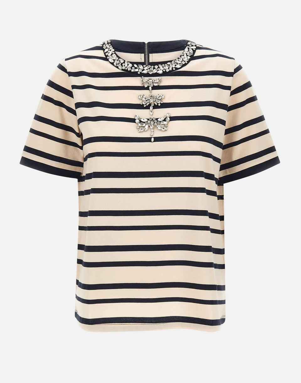 T-shirt Donna Fantasia Jersey Righe ELENA MIRO - Modalternativa