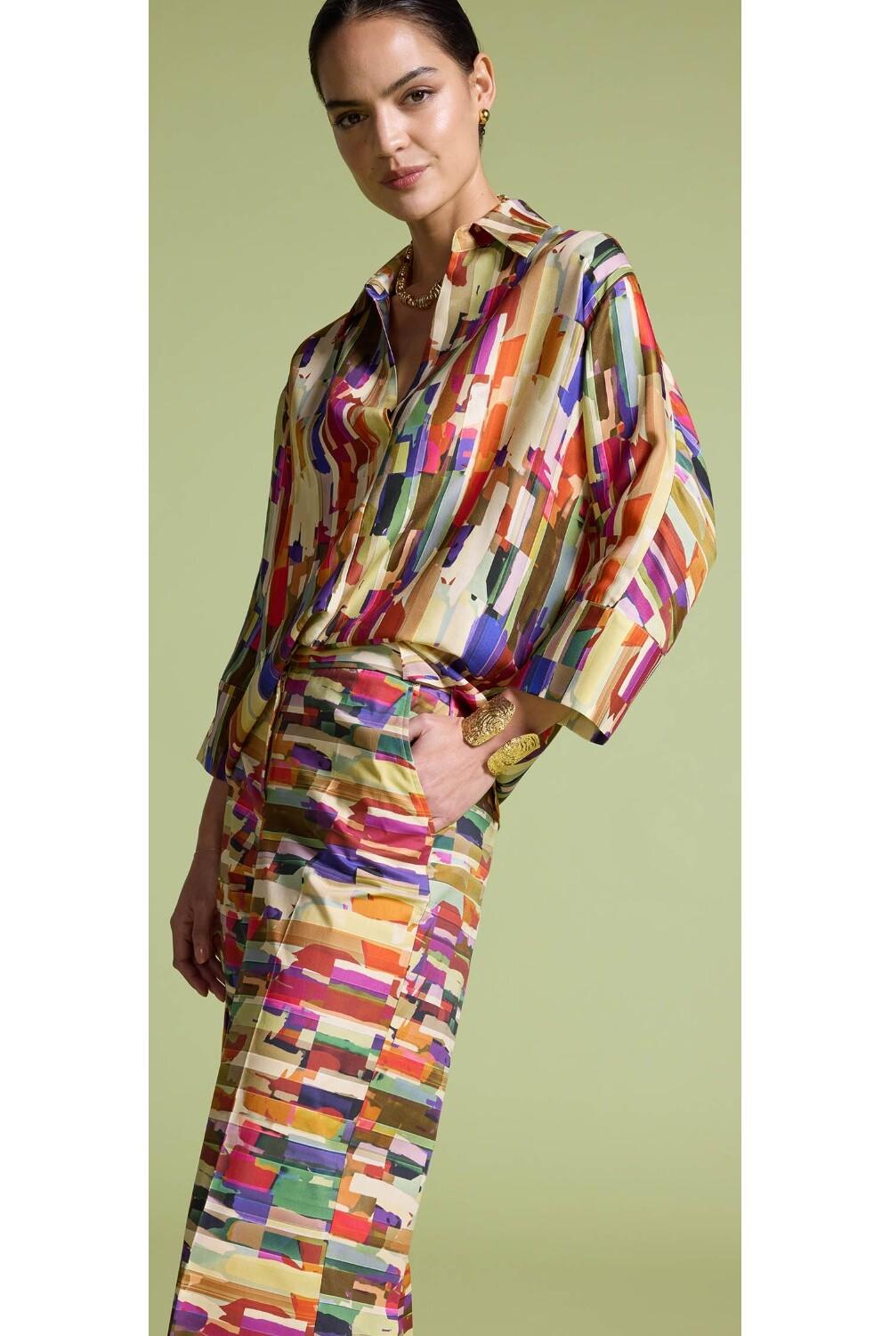 Pantalone Multicolor ELENA MIRO P020P 001 Donna 