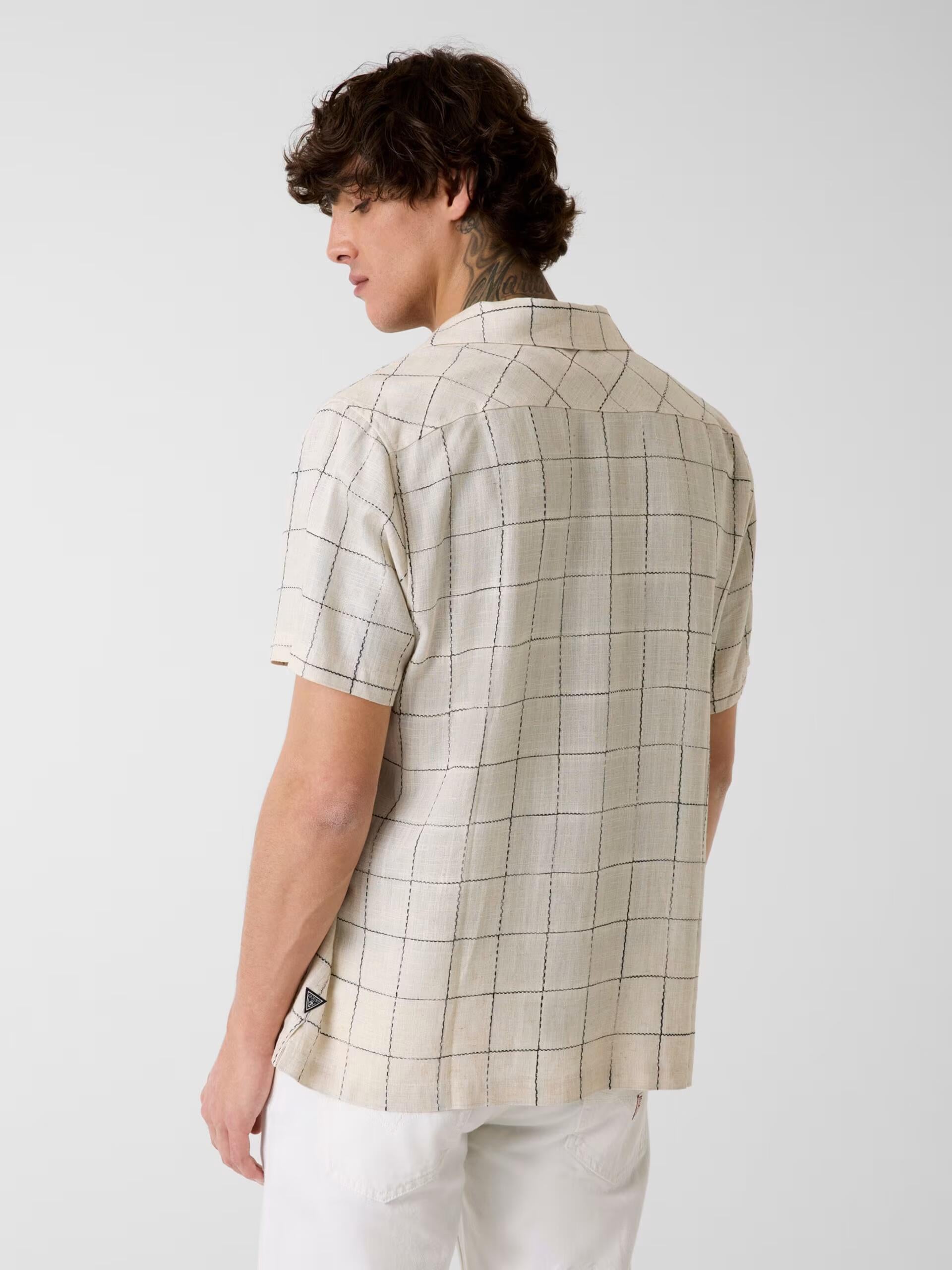 Camicia Beige/nero GUESS M6GH46/W1754 F1PV Uomo 