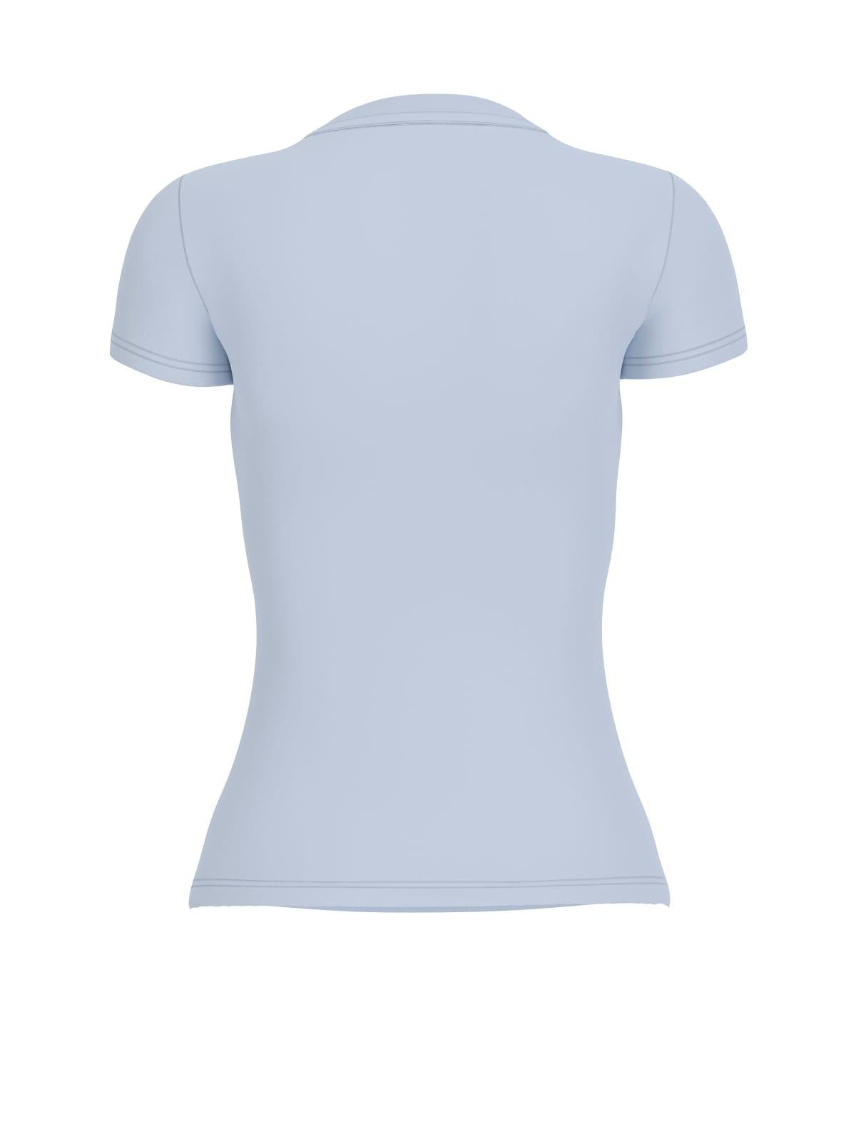 T-shirt Donna Celeste Cotone Stampa fiori GUESS - Modalternativa