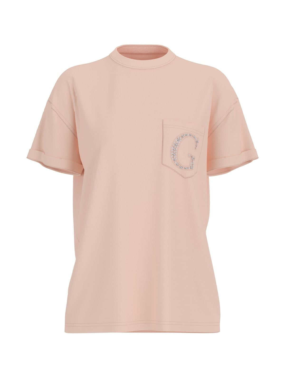 T-shirt Donna Rosa Cotone Logato GUESS - Modalternativa
